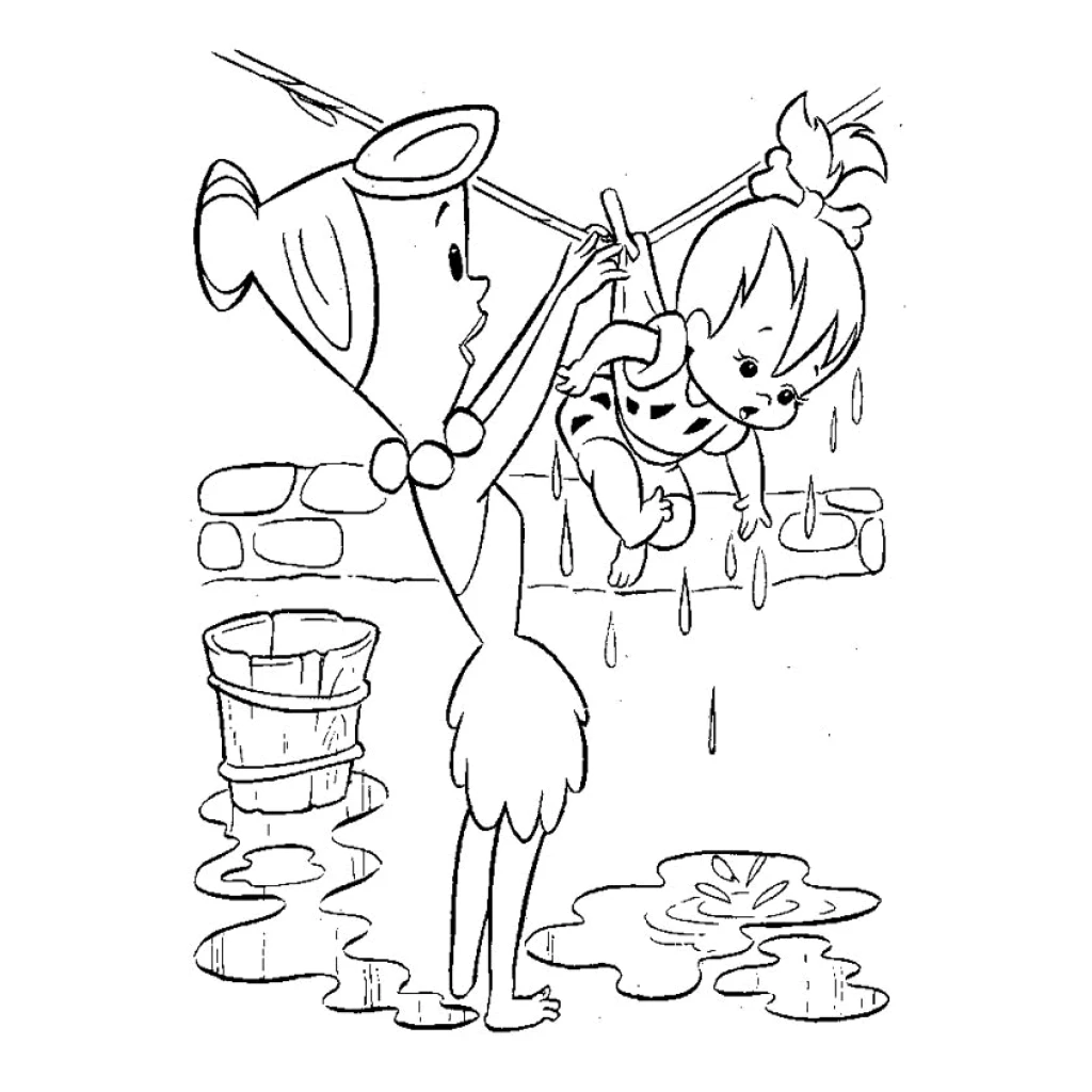 Mother And Daughter Playing coloring page to print for free
