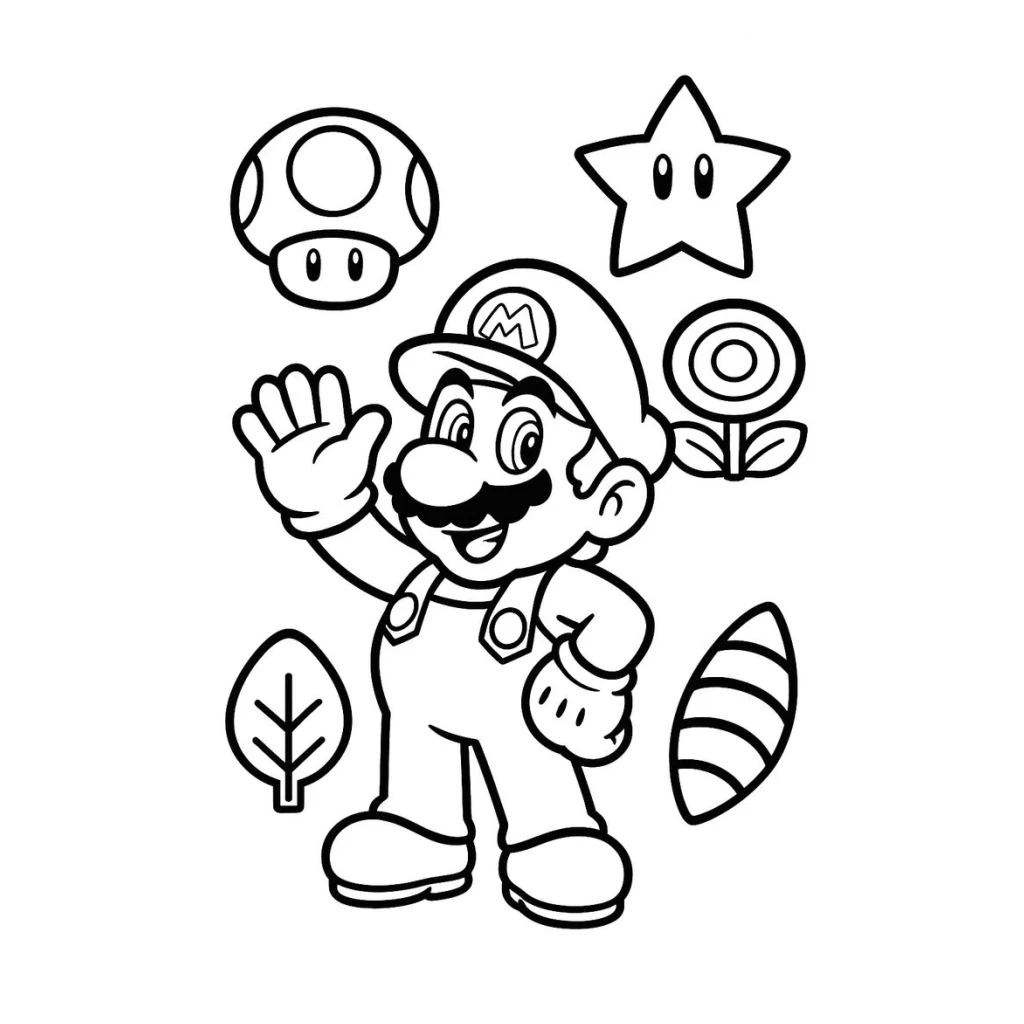 Desenho de Mario Bros para colorir e imprimir grátis