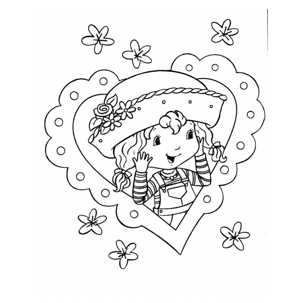 Girl With Hat coloring page to print for free