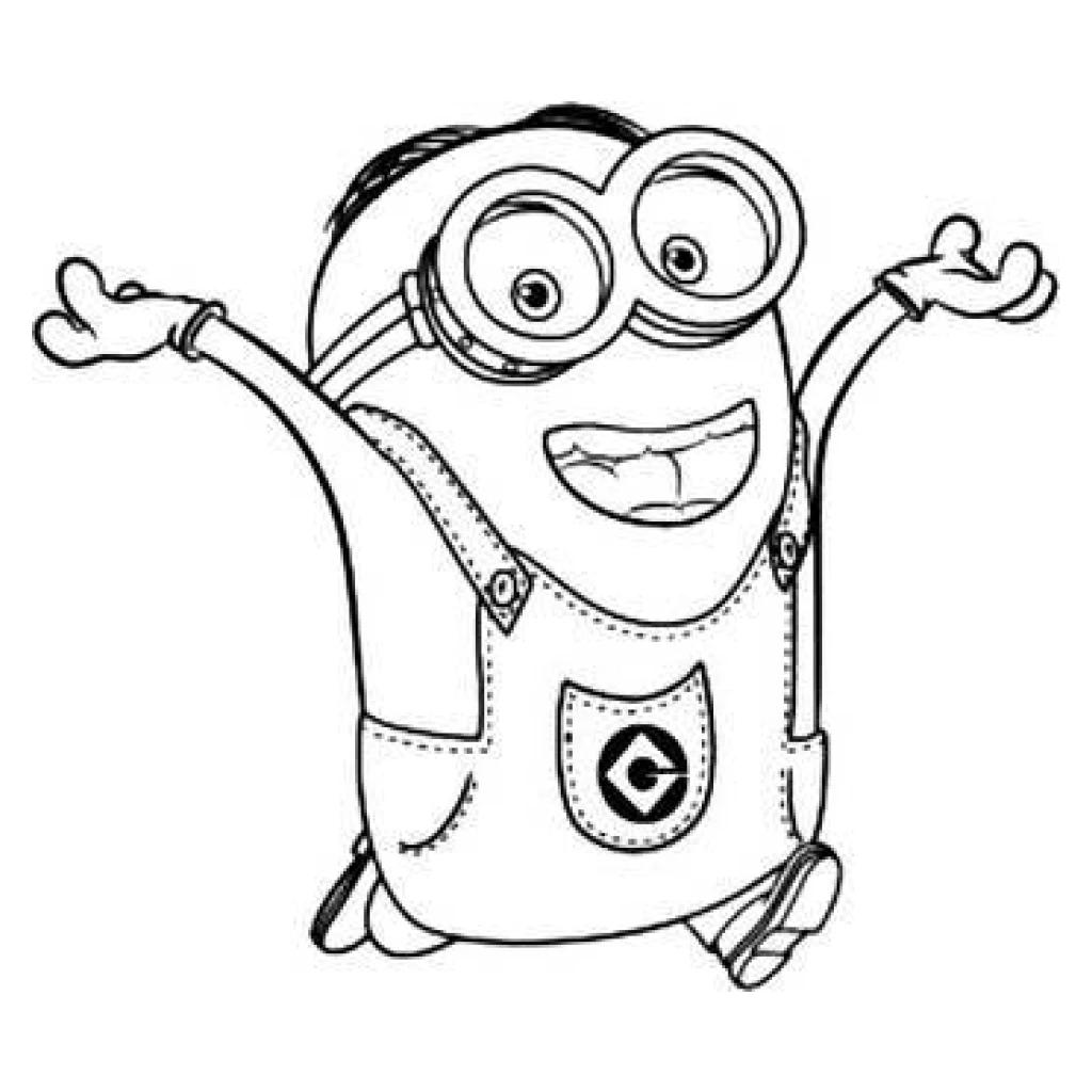 Dibujo de Del Minion Feliz para colorear e imprimir gratis
