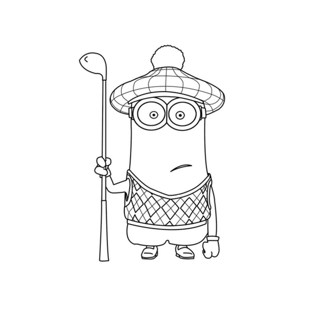 Desenho de Minion Golfista para colorir e imprimir grátis