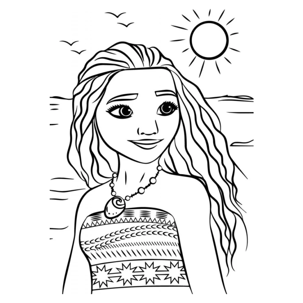 Desenho de Moana para colorir e imprimir grátis