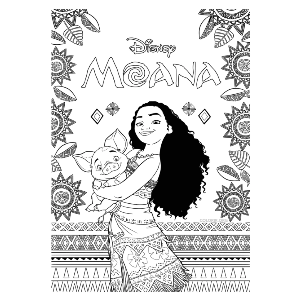 Desenho de Moana E Pua para colorir e imprimir grátis