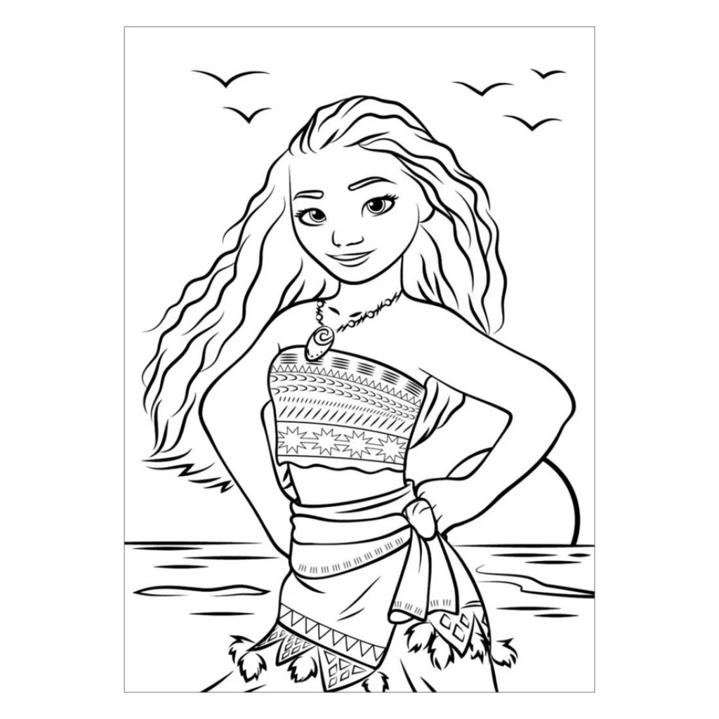 Desenho de Moana para colorir e imprimir grátis