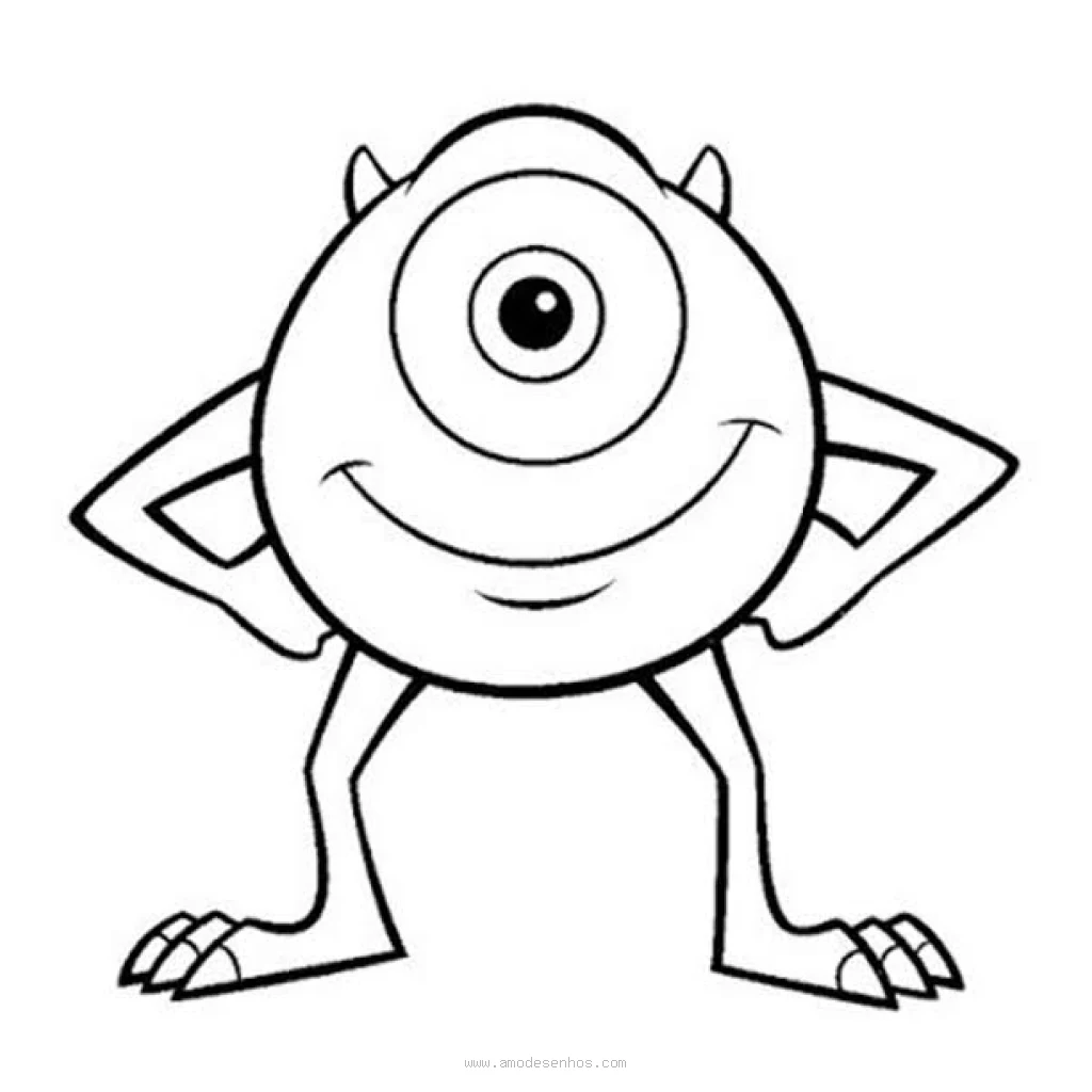 Desenho de Monstro Divertido para colorir e imprimir grátis