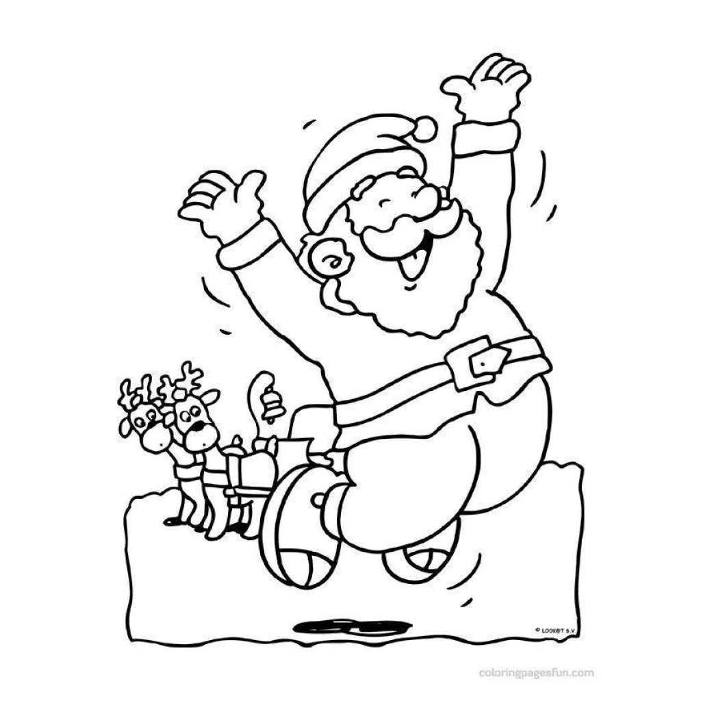 Desenho de Papai Noel Feliz para colorir e imprimir grátis