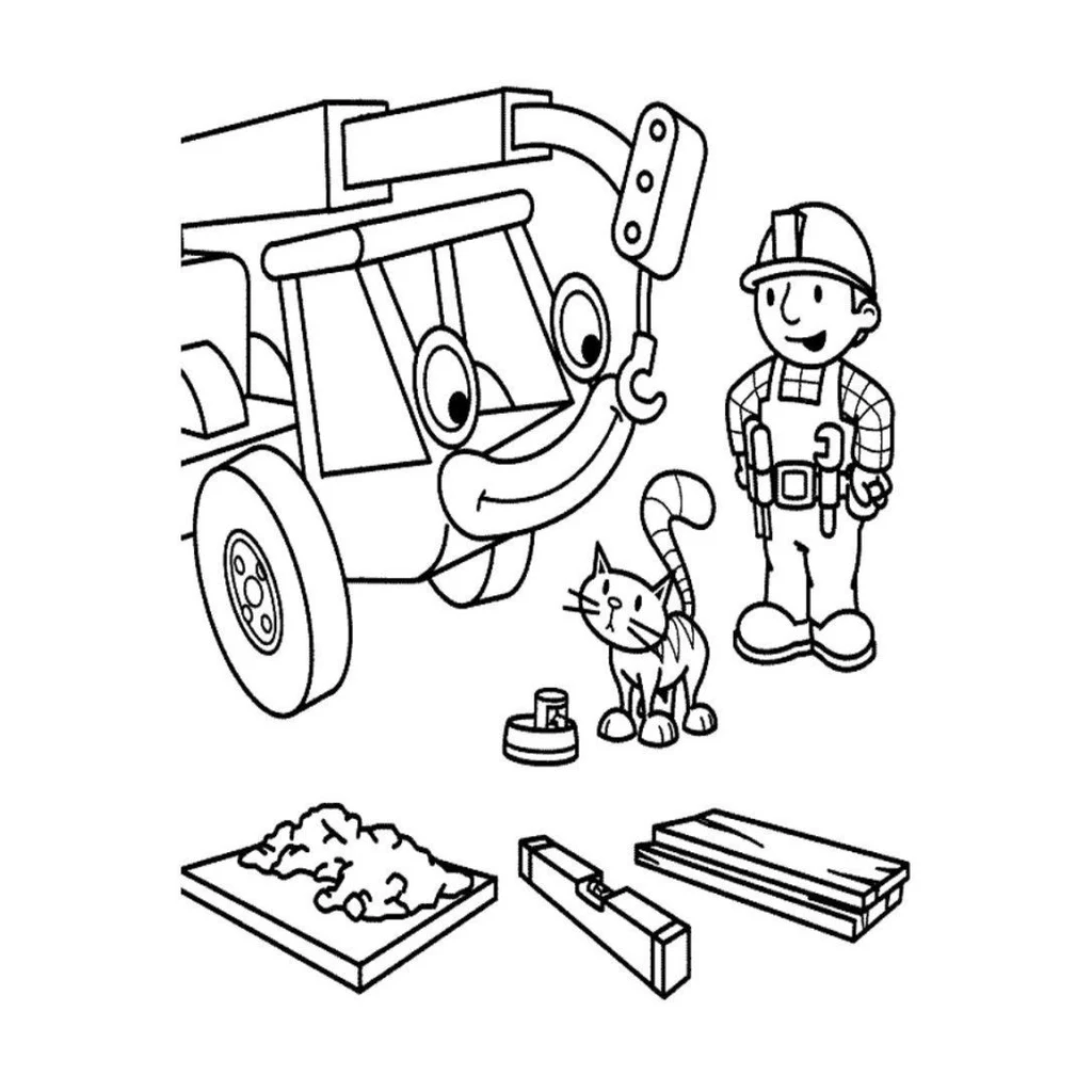 Desenho de Pedreiro E Seu Equipamento para colorir e imprimir grátis