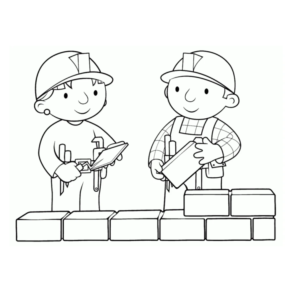 Desenho de Pedreiros Em Ação para colorir e imprimir grátis