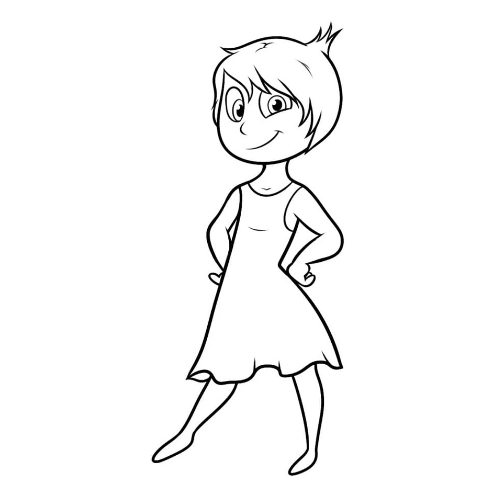 Joy Character Inside Out coloring page to print for free