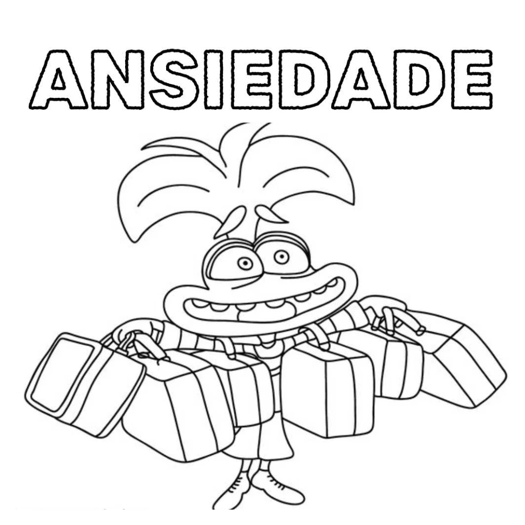 Desenho de Personagem Ansiedade Divertidamente para colorir e imprimir grátis