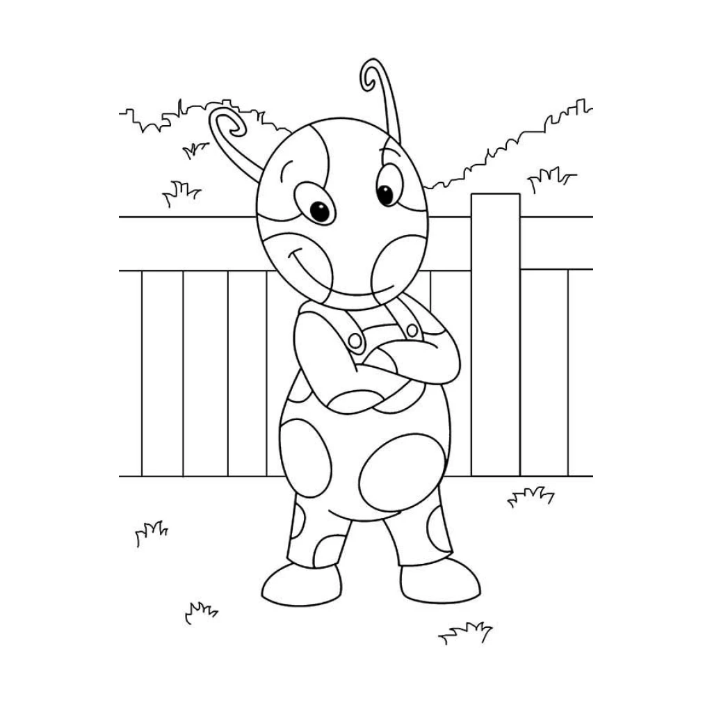 Desenho de Personagem Uniqua Backyardigans no quintal para colorir e imprimir grátis