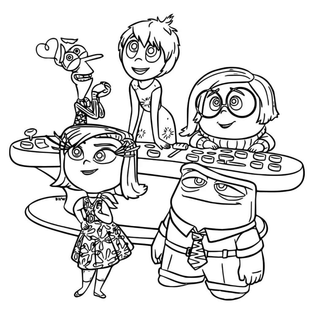 Desenho de Personagens De Divertidamente para colorir e imprimir grátis