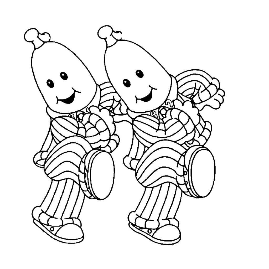 Desenho de Personagens Divertidos Banana de Pijamas para colorir e imprimir grátis