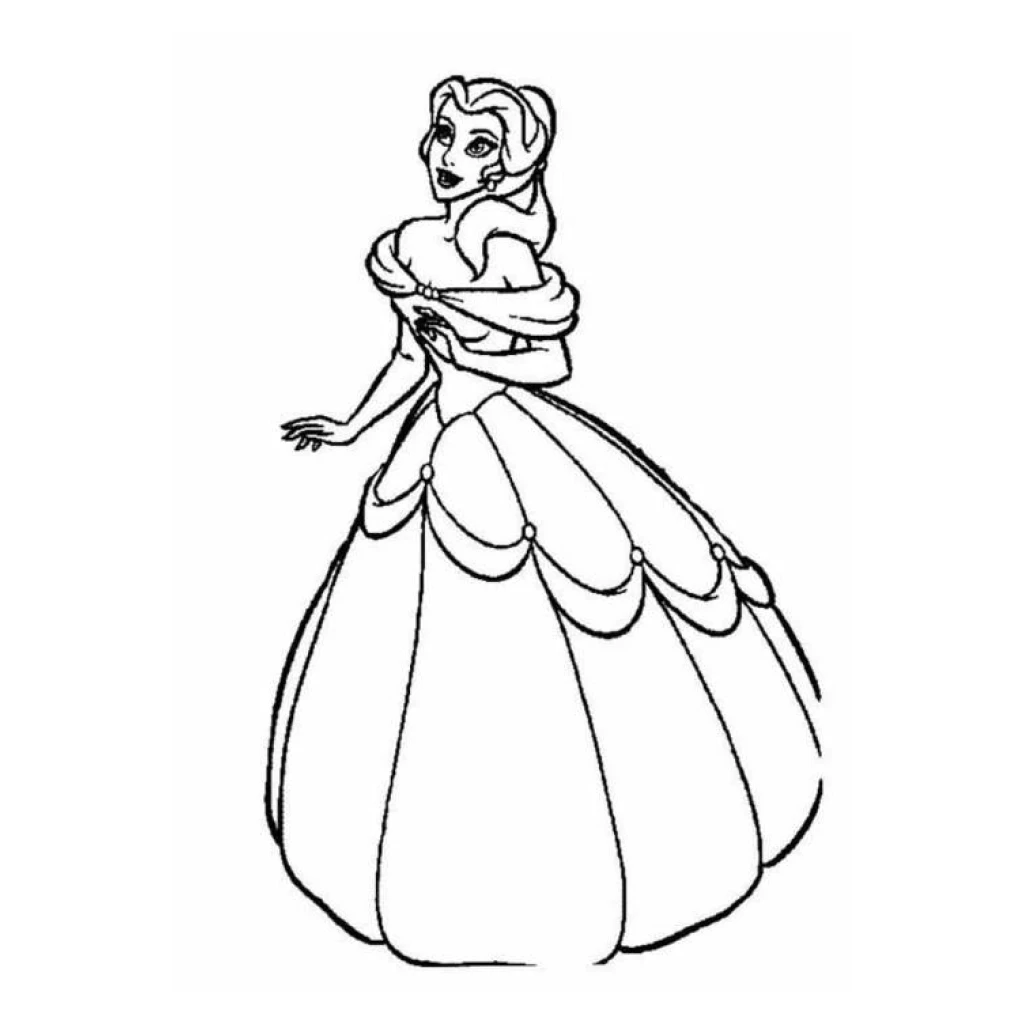 Desenho de Princesa para colorir e imprimir grátis