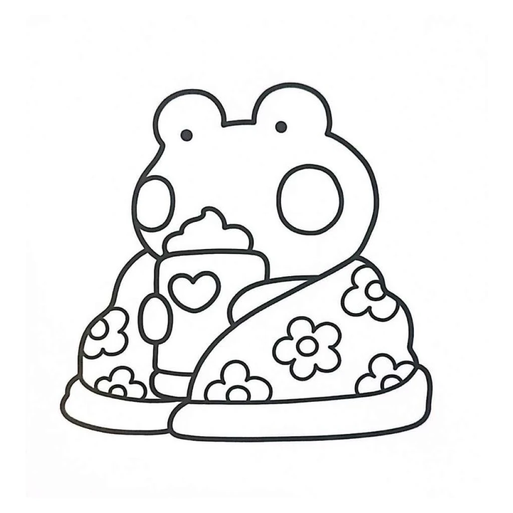 Desenho de Sapo Aconchegante para colorir e imprimir grátis