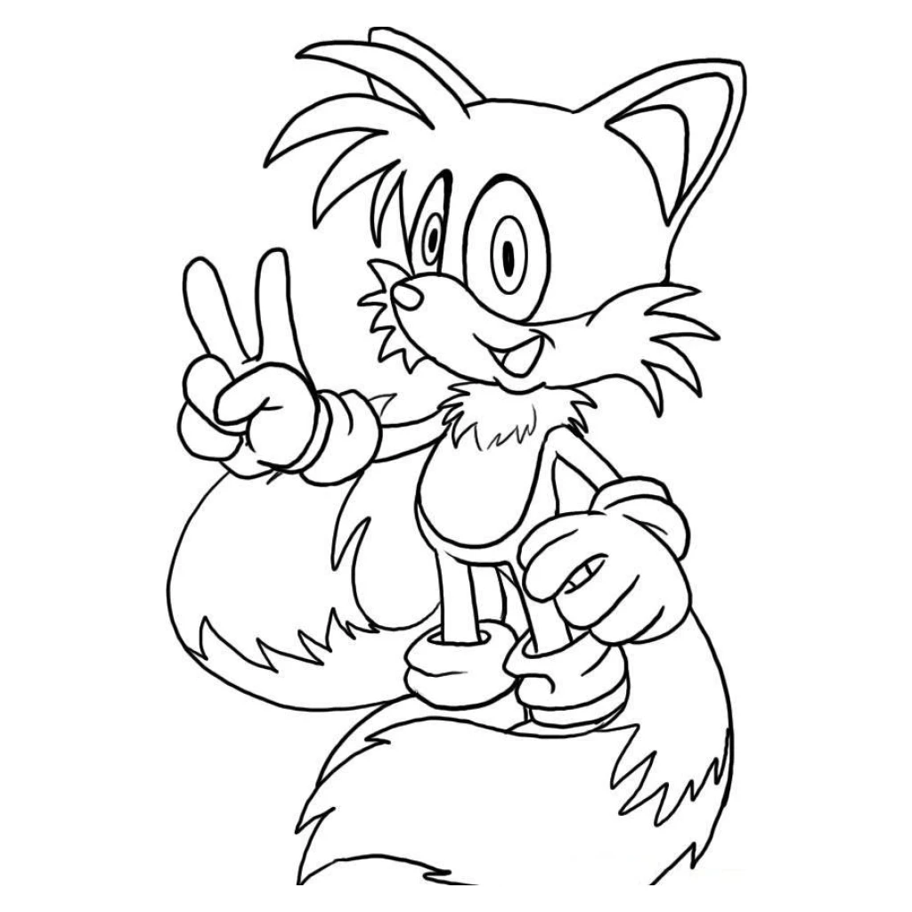 Desenho de Tails para colorir e imprimir grátis