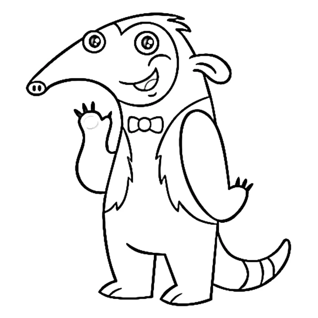 Desenho de Tamanduá do desenho Doki para colorir e imprimir grátis