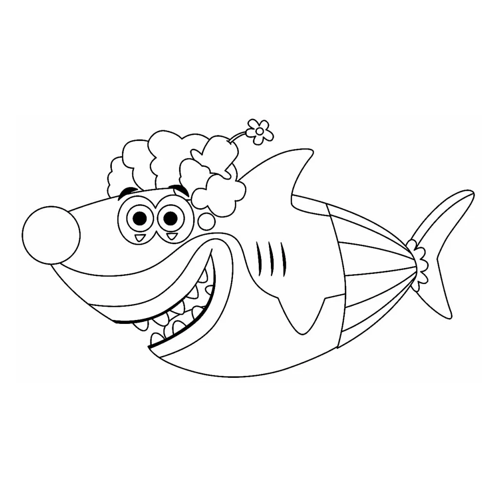 Desenho de Tubarão Divertido para colorir e imprimir grátis