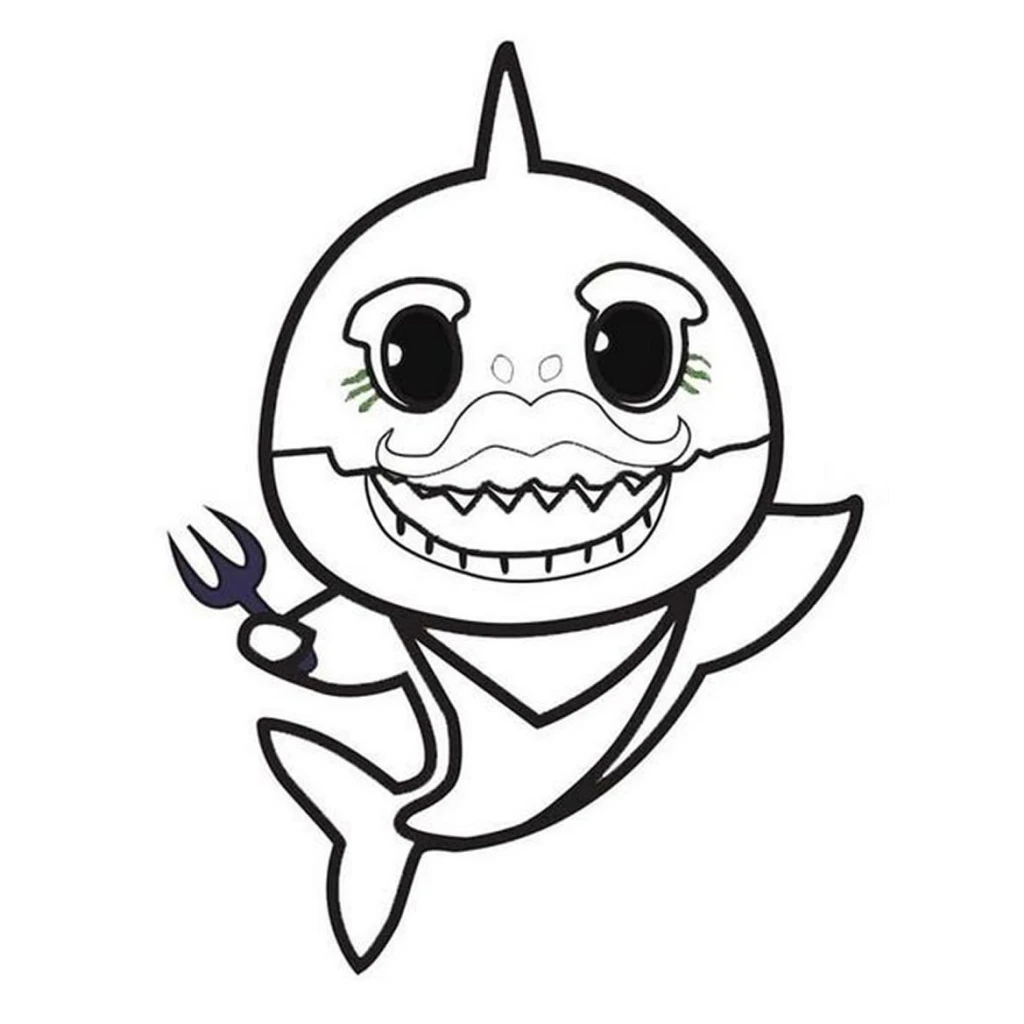 Dibujo de Tiburón Divertido para colorear e imprimir gratis