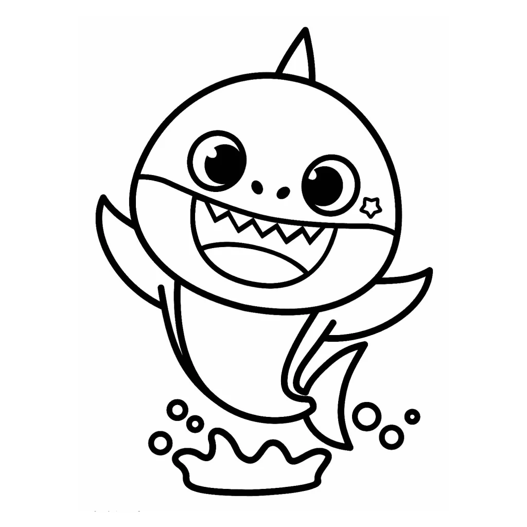 Happy Shark coloring page to print for free