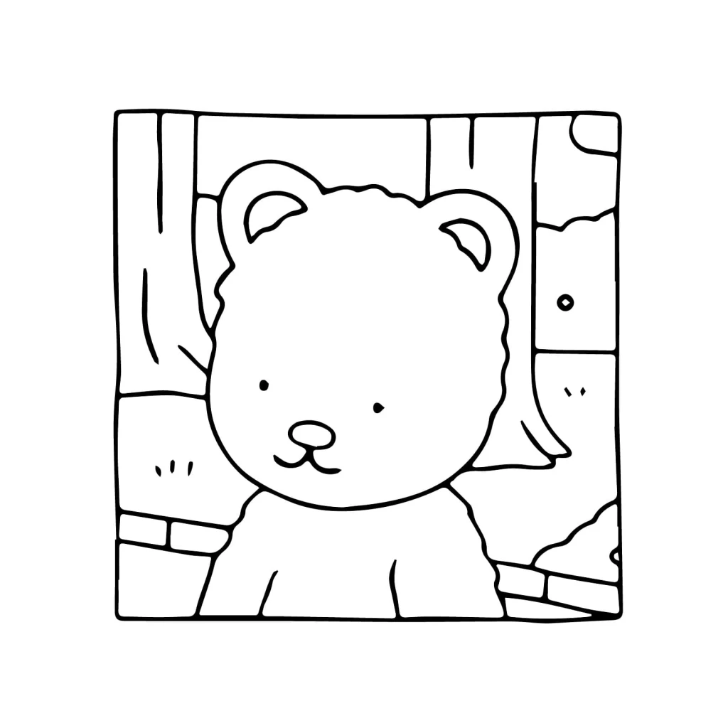 Desenho de Urso Na Floresta para colorir e imprimir grátis