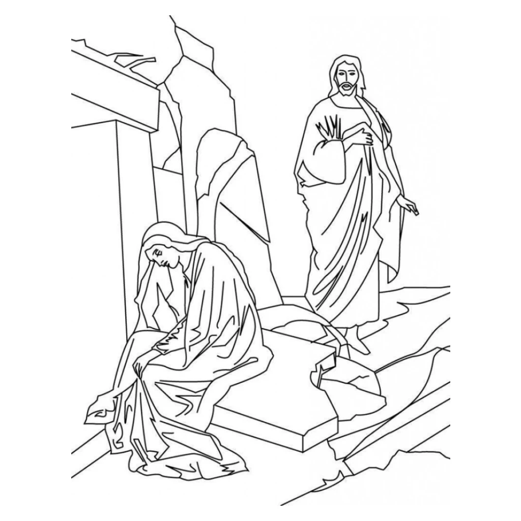 Desenho de A Ressurreição De Jesus para colorir e imprimir grátis