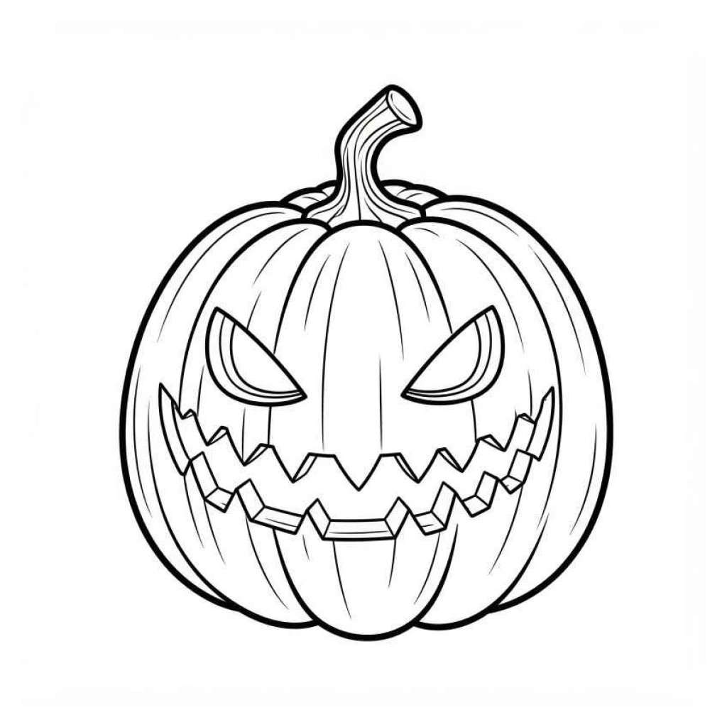 Desenho de Abóbora Assustadora Para O Halloween para colorir e imprimir grátis