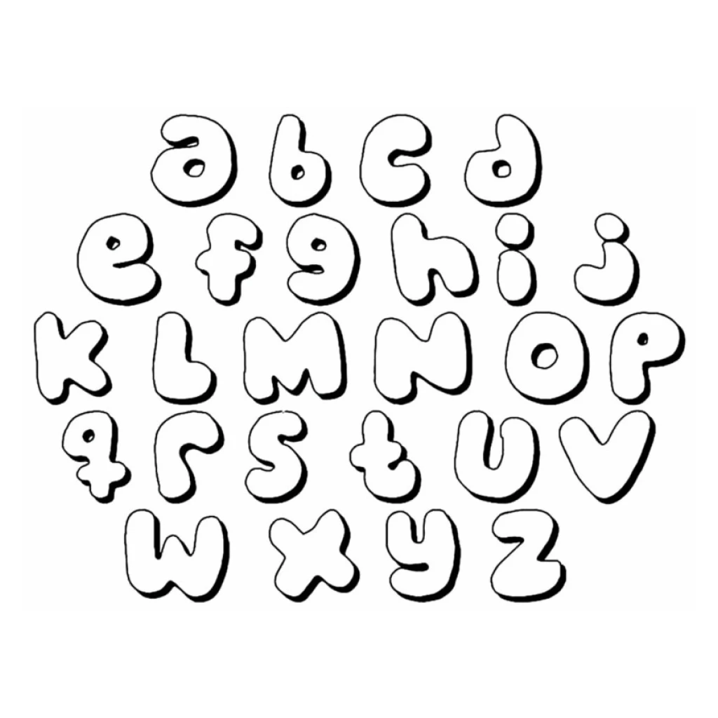 Desenho de Alfabeto Em Letras Divertidas para colorir e imprimir grátis