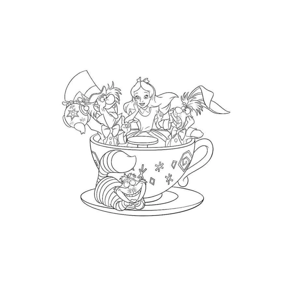 Desenho de Alice No País Das Maravilhas para colorir e imprimir grátis