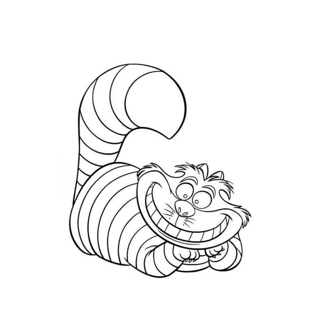 Desenho de Gato De Cheshire  Alice No País Das Maravilhas para colorir e imprimir grátis