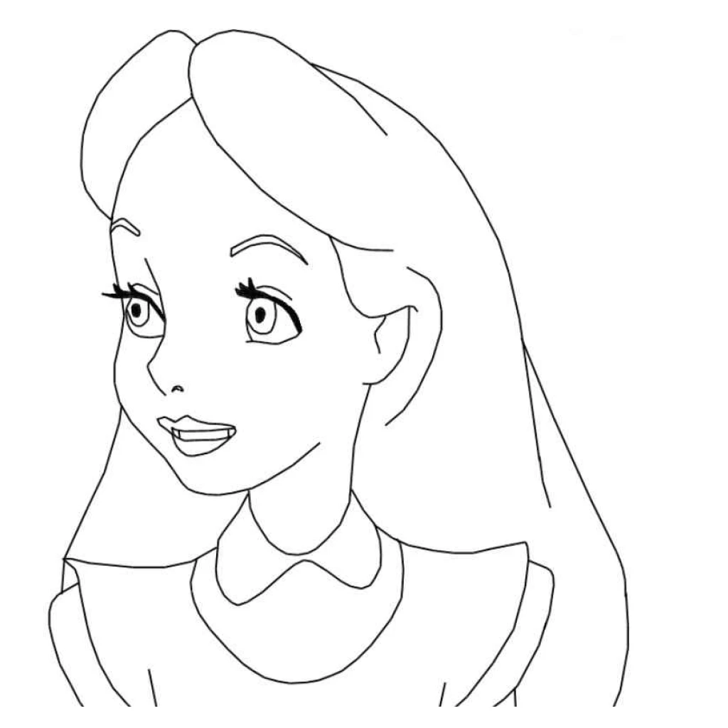 Alice In Wonderland coloring page to print for free