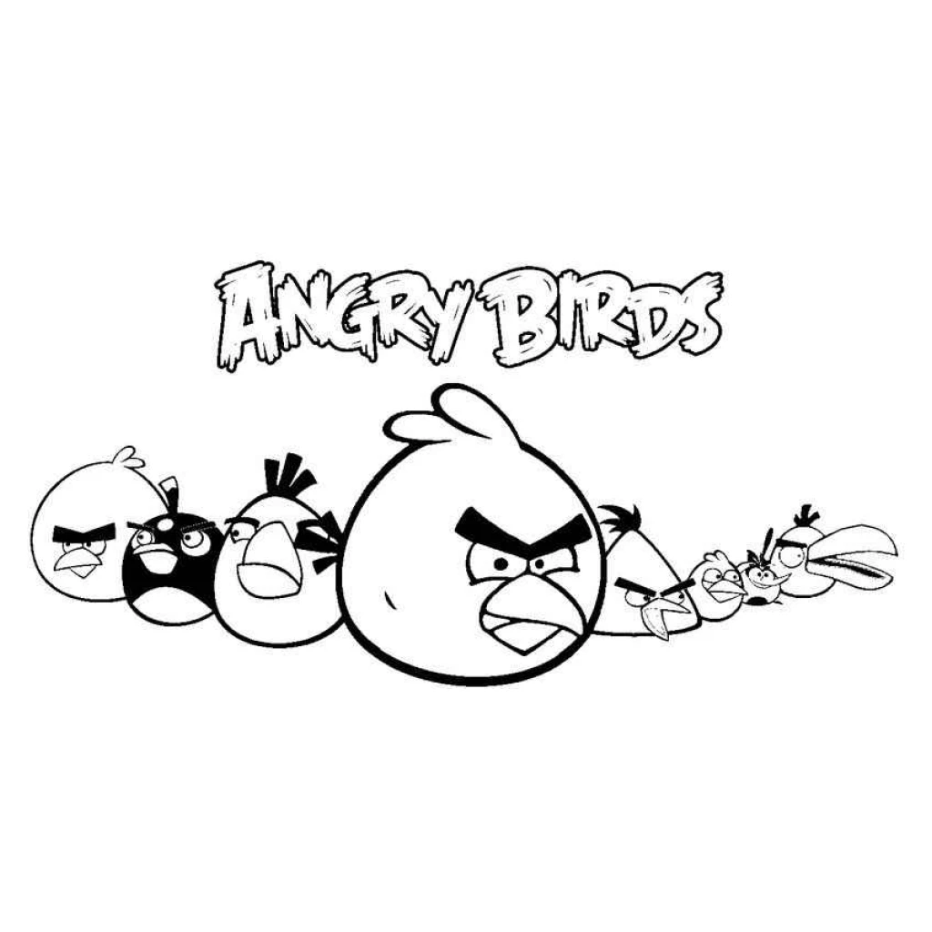 Desenho de Angry Birds para colorir e imprimir grátis
