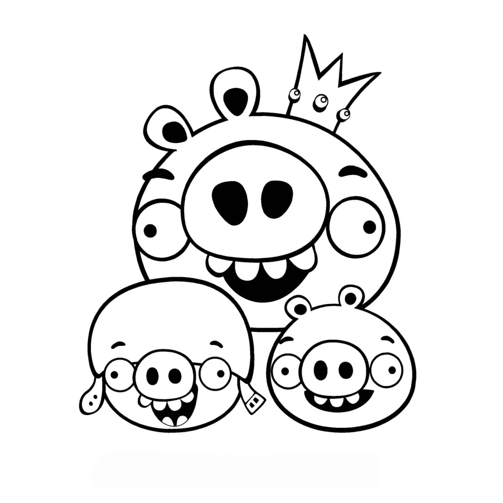 Desenho de Porcos Do Angry Birds para colorir e imprimir grátis