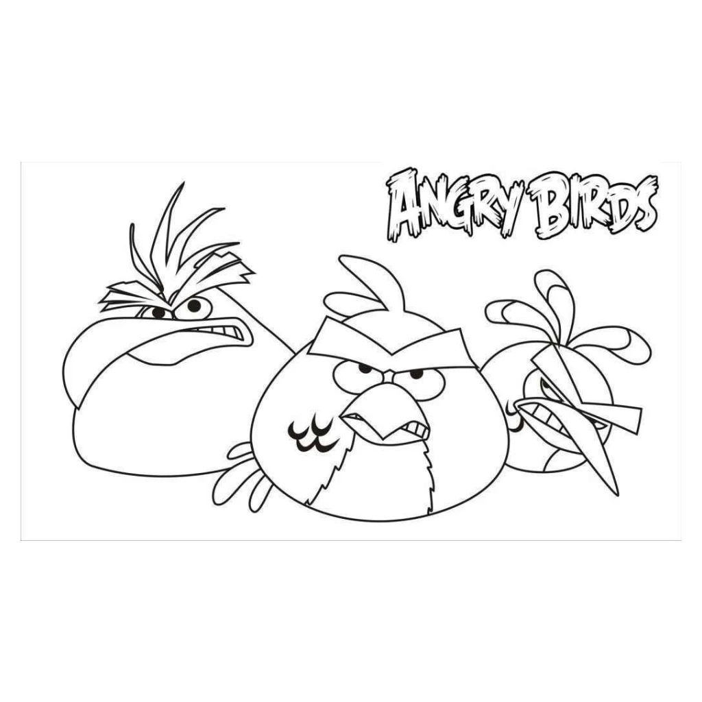 Desenho de Angry Birds para colorir e imprimir grátis