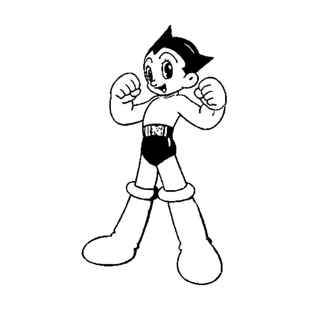 Desenho de Astro Boy Feliz para colorir e imprimir grátis