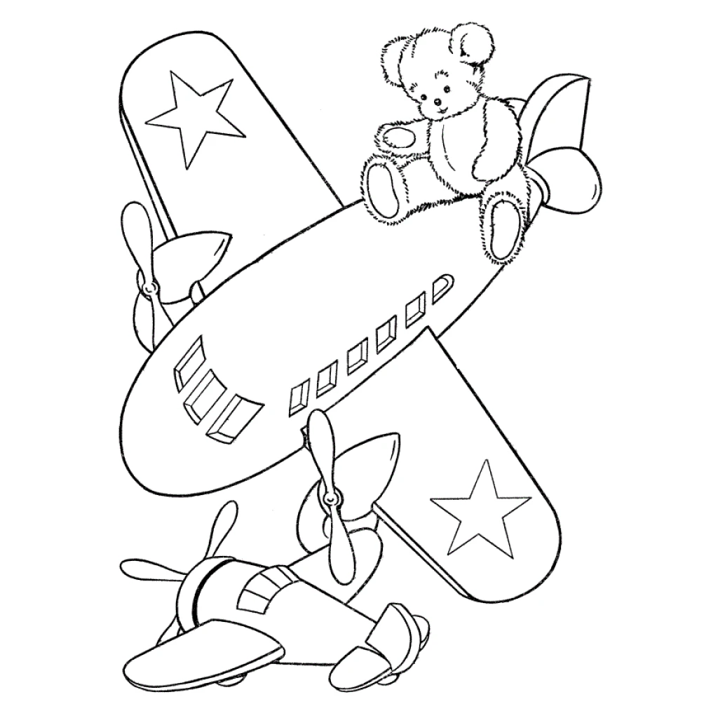Desenho de Aviões E Ursinhos para colorir e imprimir grátis