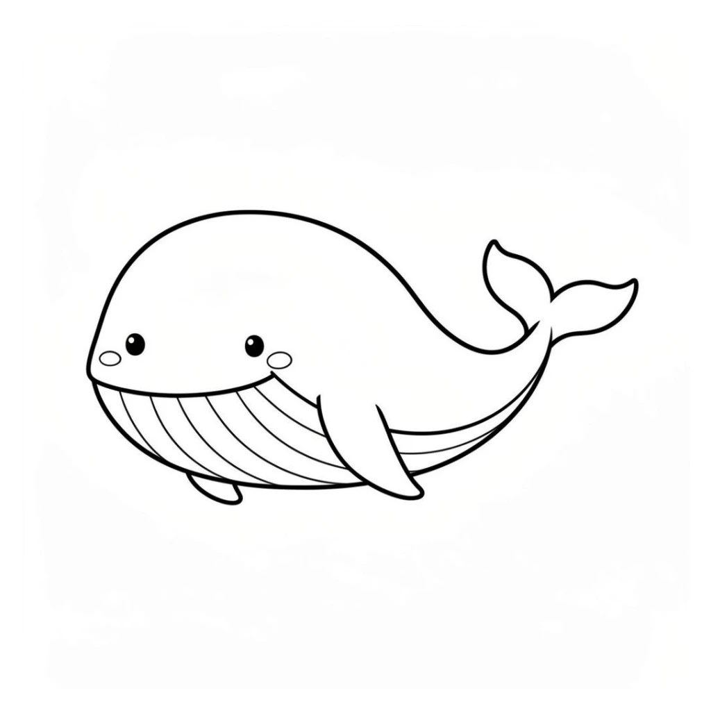 Desenho de Uma Baleia Feliz para colorir e imprimir grátis