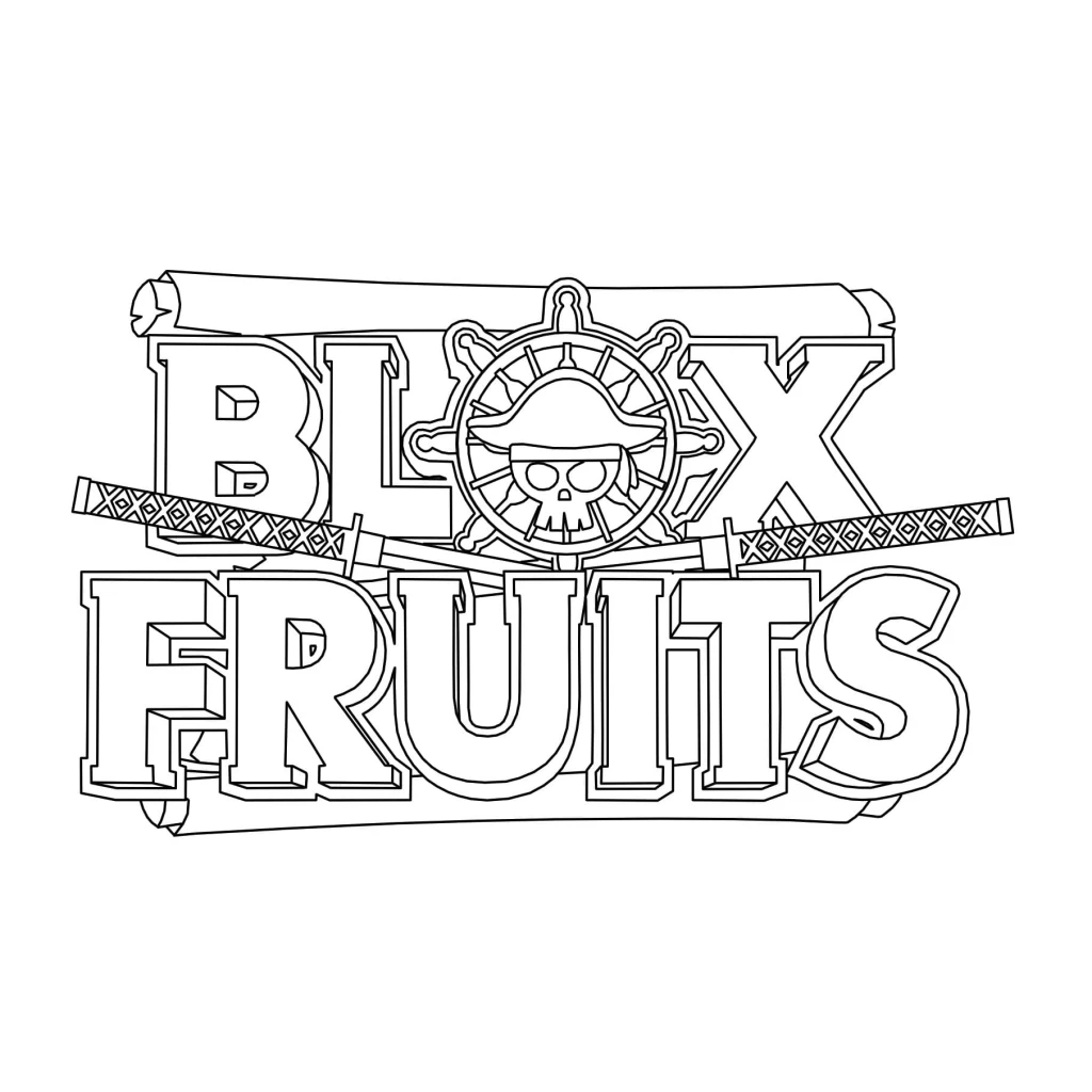 Desenho de Blox Fruits Logo ou Emblema para colorir e imprimir grátis