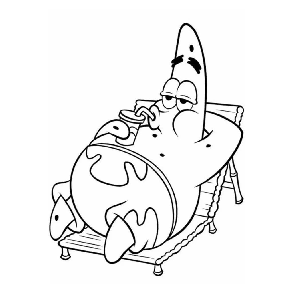 Desenho de Patrick Relaxando para colorir e imprimir grátis