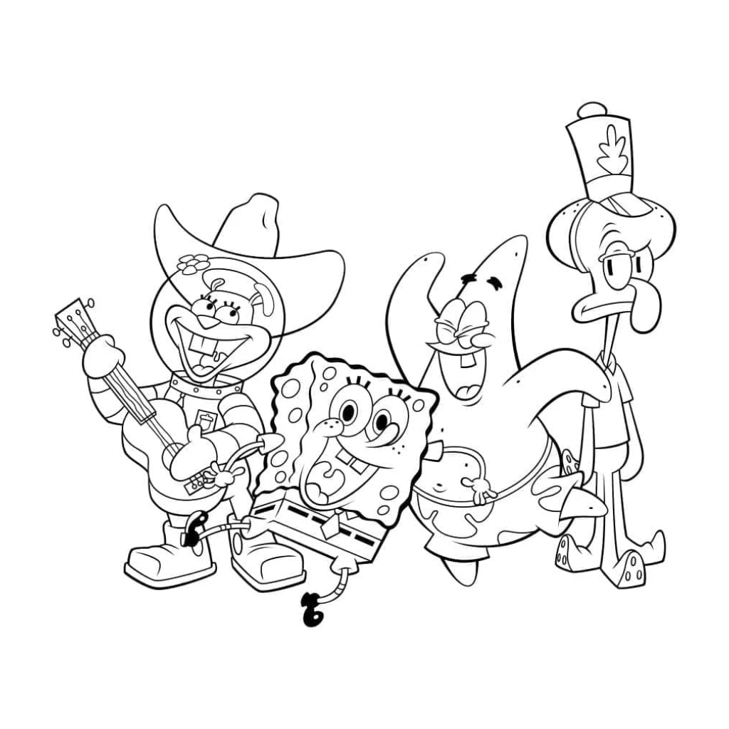 Desenho de Bob Esponja E Amigos para colorir e imprimir grátis