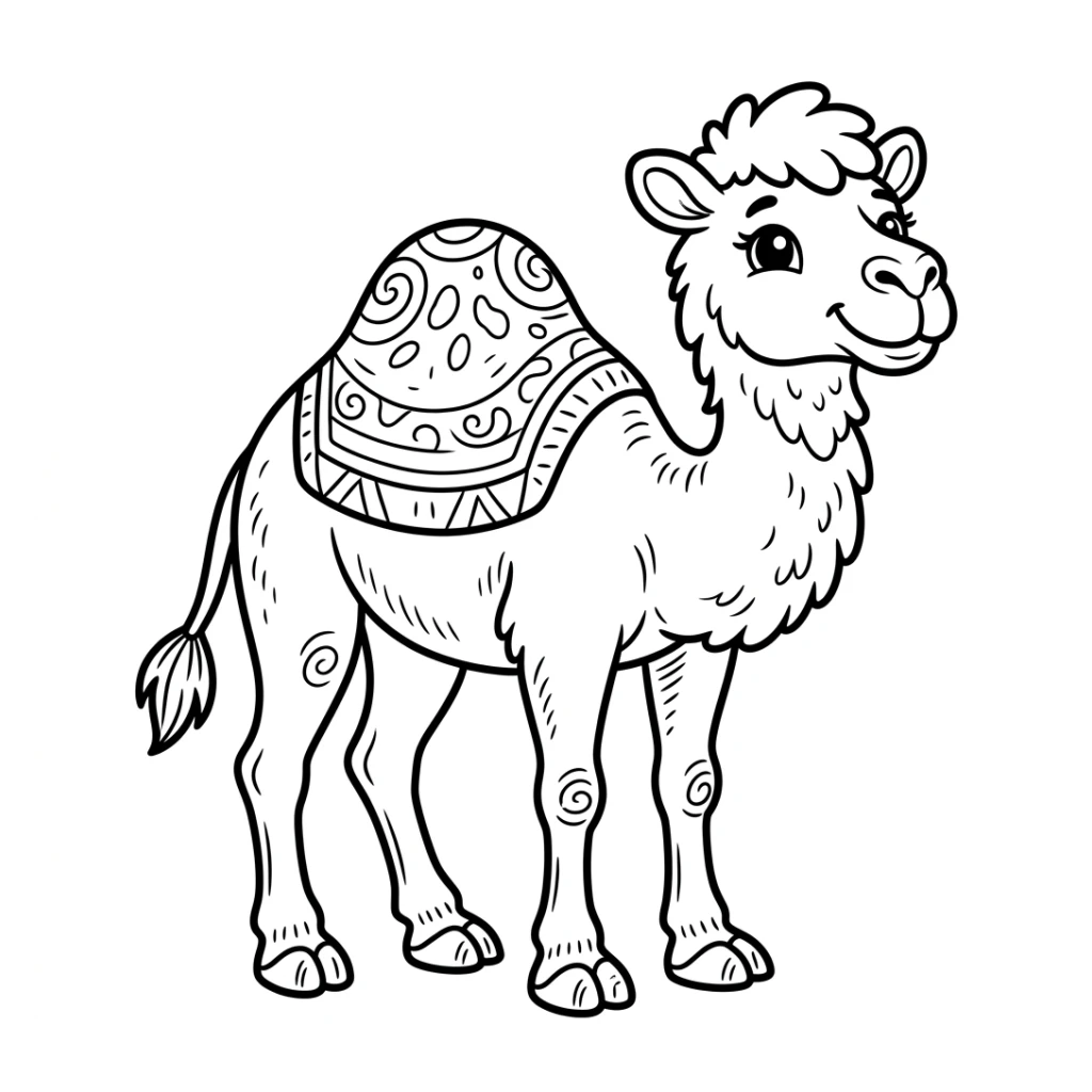 Desenho de Camelo para colorir e imprimir grátis