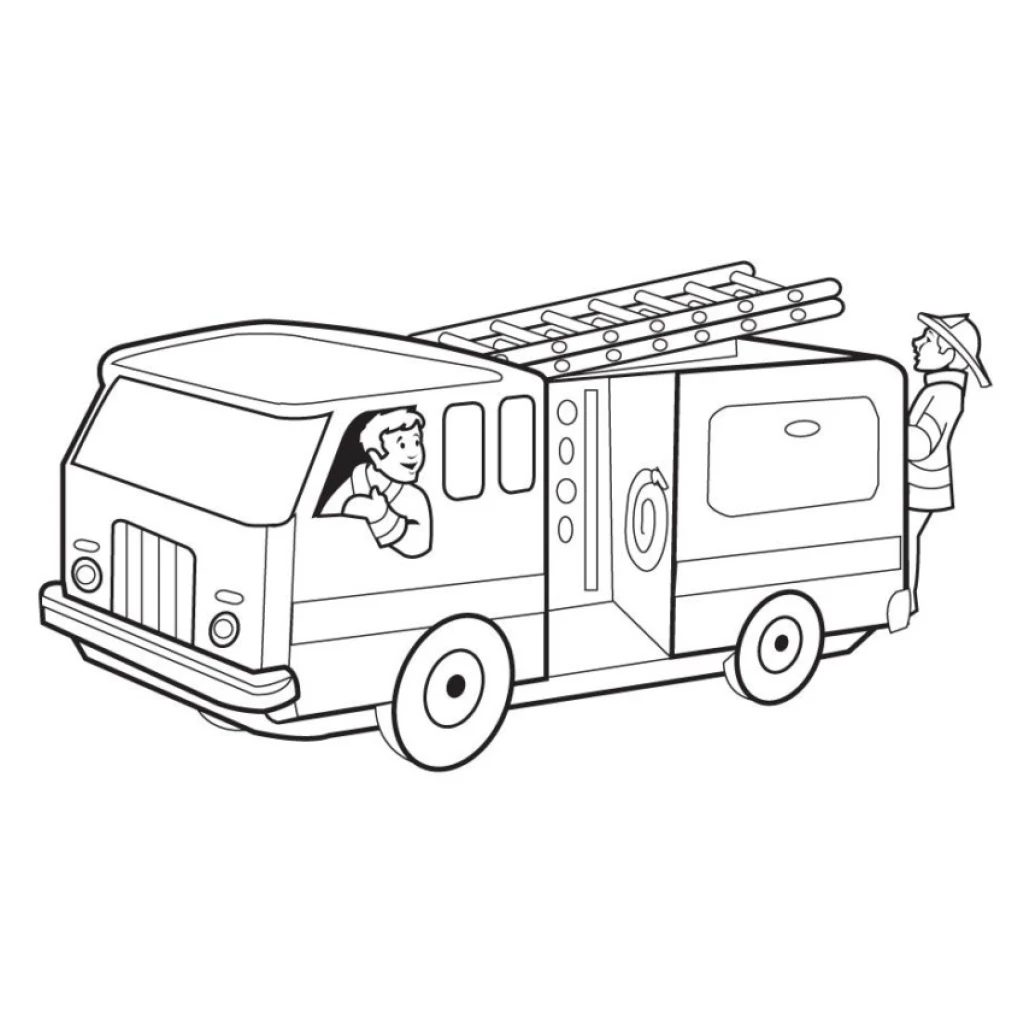 Desenho de Caminhão De Bombeiros para colorir e imprimir grátis
