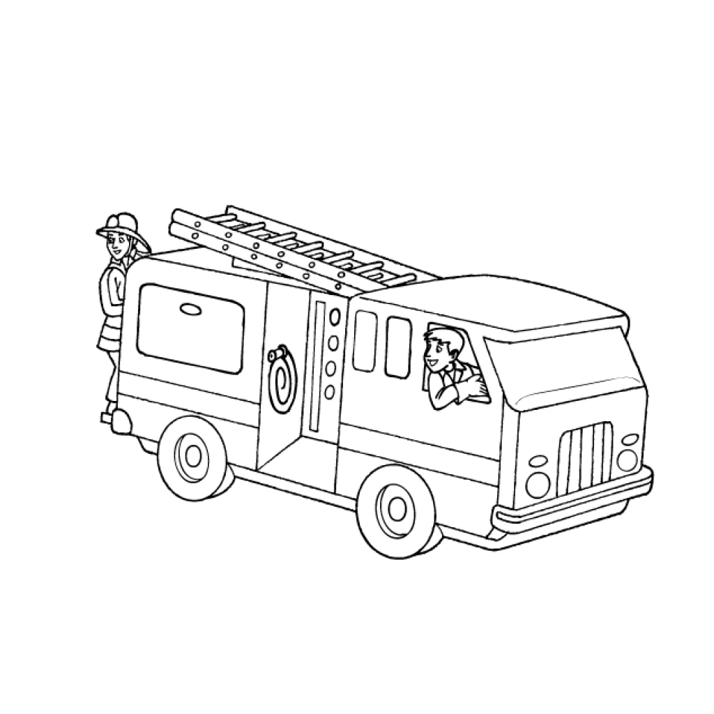 Fire Truck coloring page to print for free