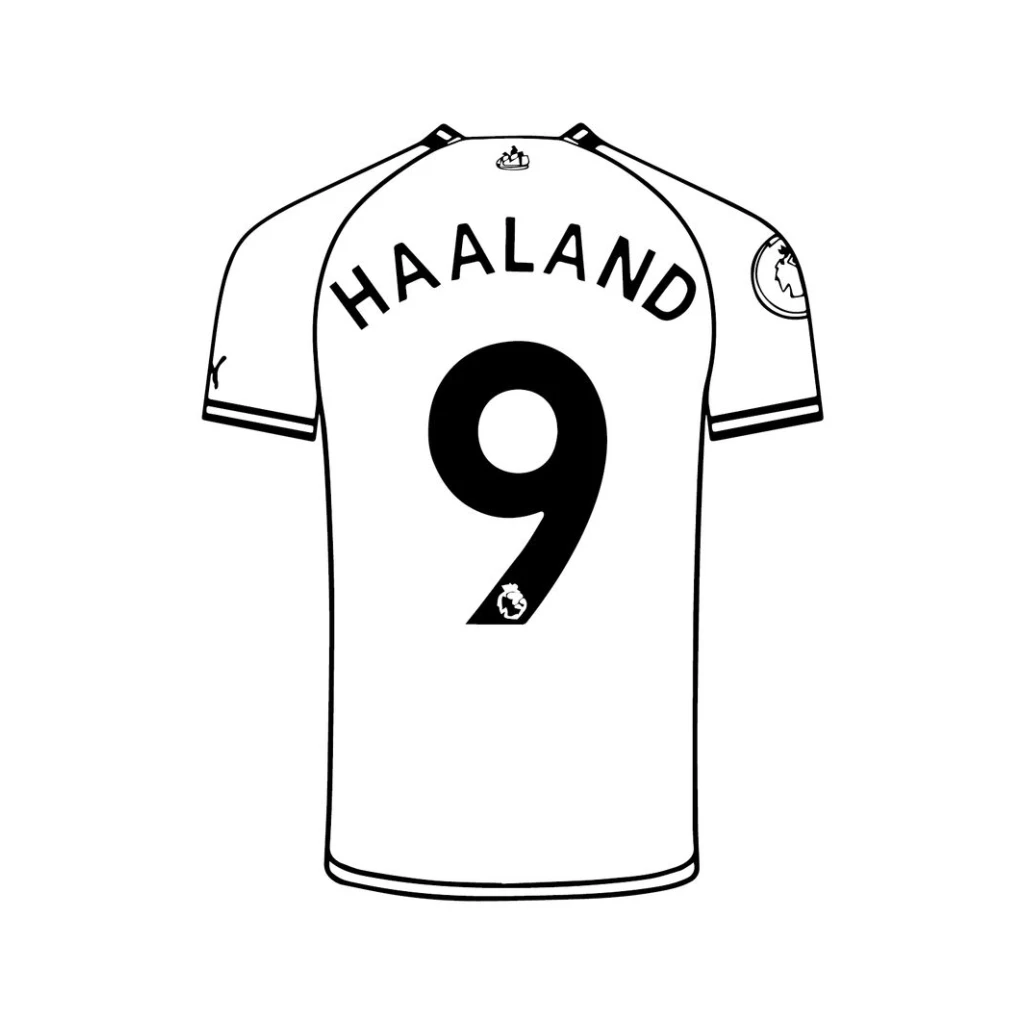 Desenho de Camisa De Futebol - Haaland para colorir e imprimir grátis