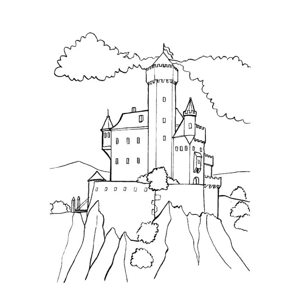 Enchanted Castle coloring page to print for free