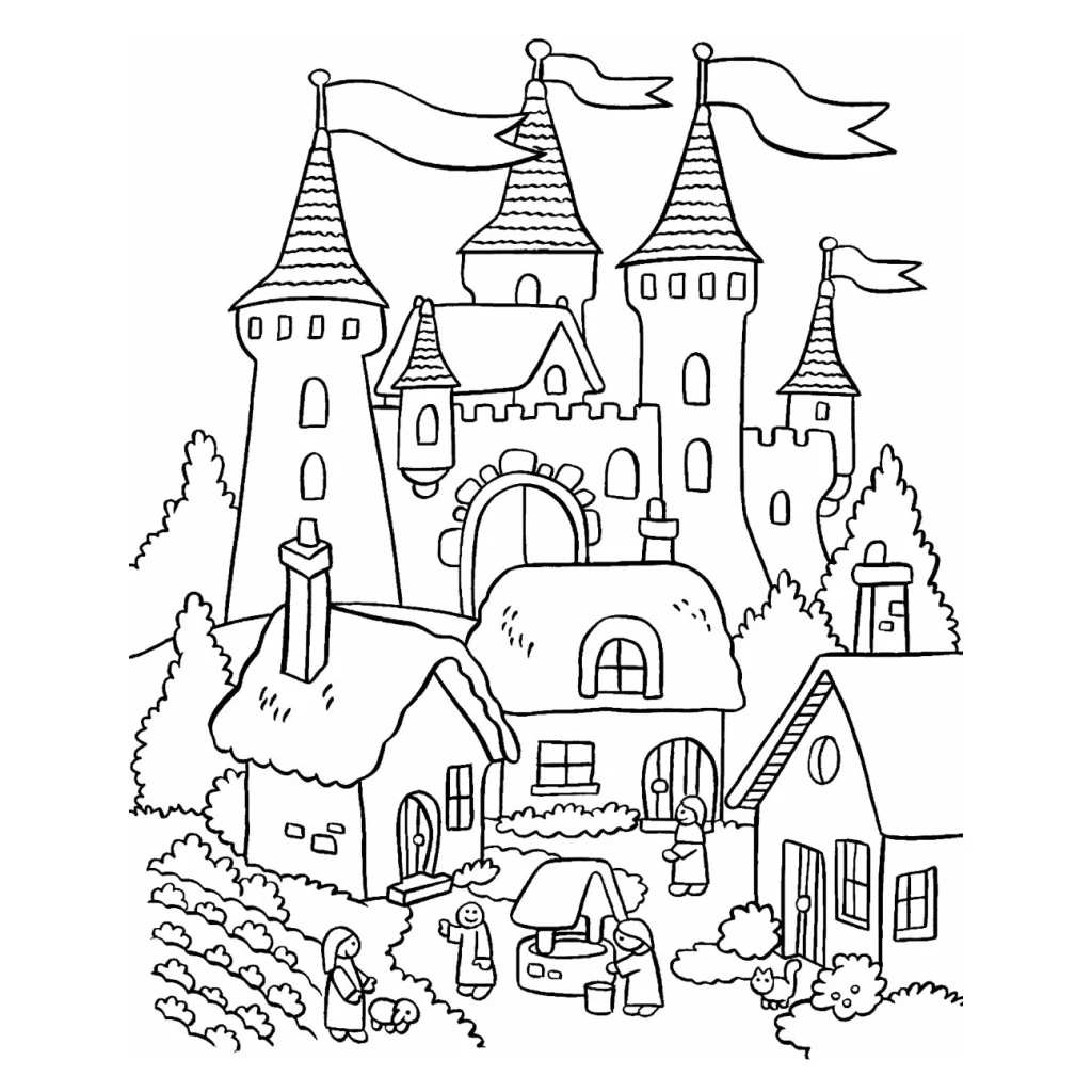 Desenho de Castelo Encantado para colorir e imprimir grátis