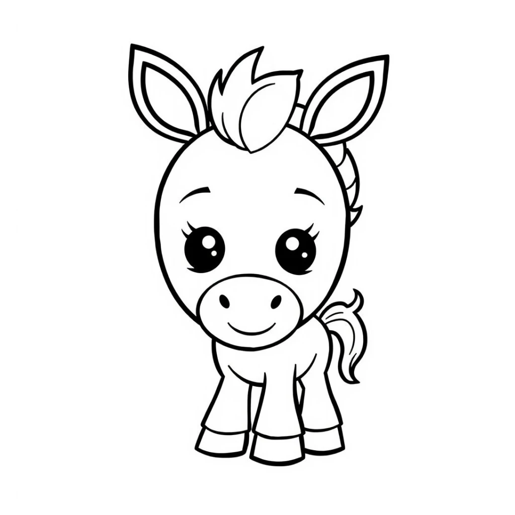 Desenho de Cavalo Fofo para colorir e imprimir grátis