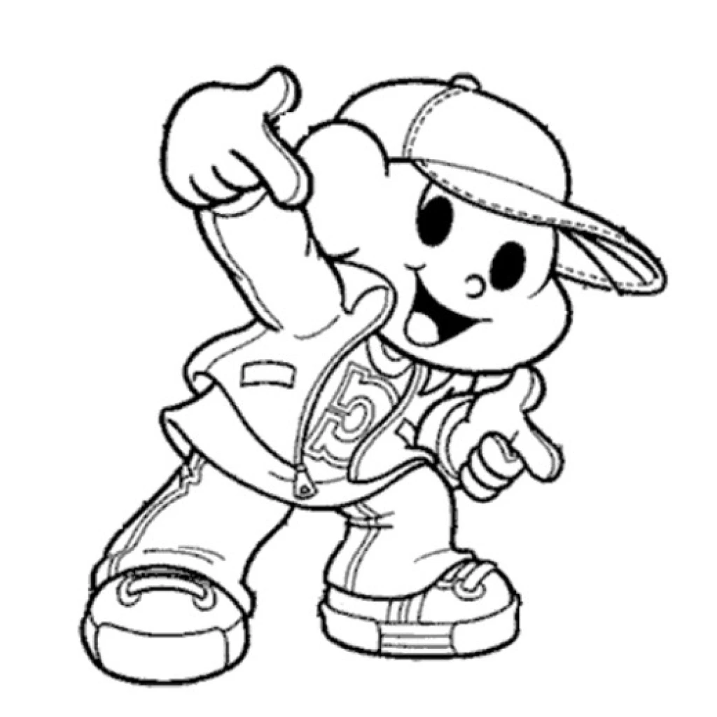 Desenho de Cebolinha com roupa maneira para colorir e imprimir grátis