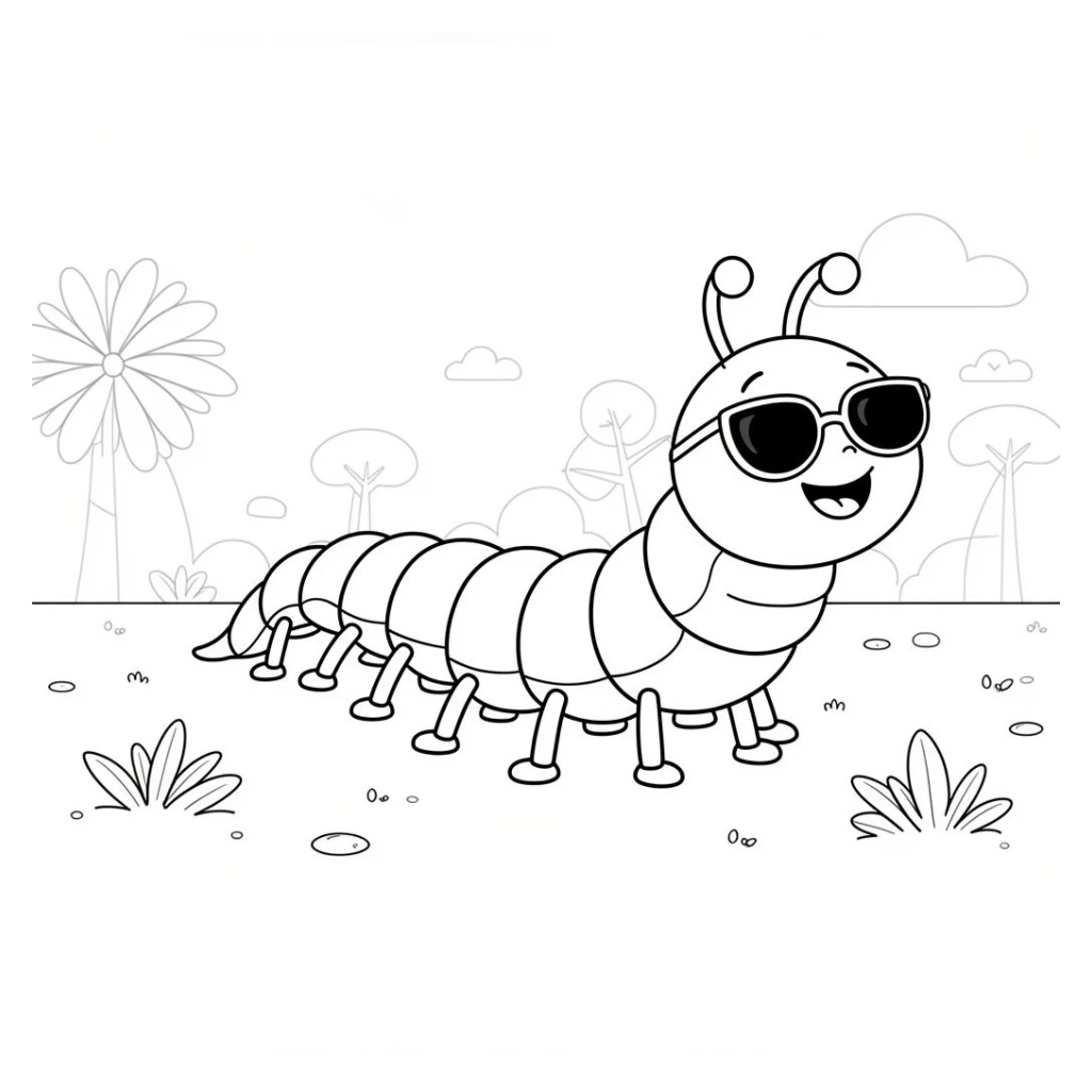 Desenho de Centopéia Sorridente para colorir e imprimir grátis