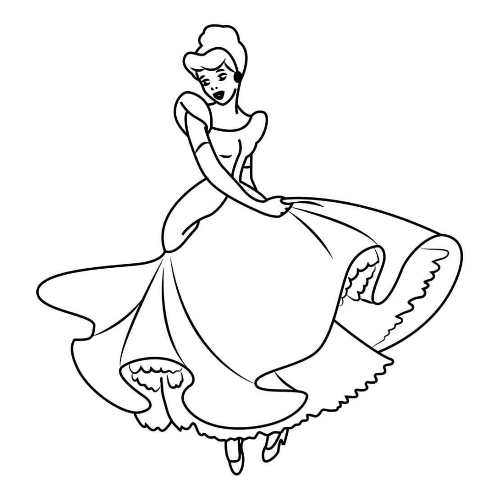 Desenho de Cinderela para colorir e imprimir grátis